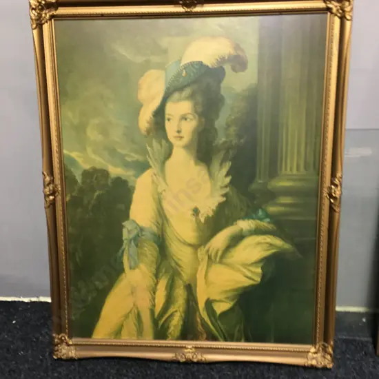 Vintage Gilt Framed Artwork "Honarable Mrs Graham" By Thomas Gainsborough 80x64cm.