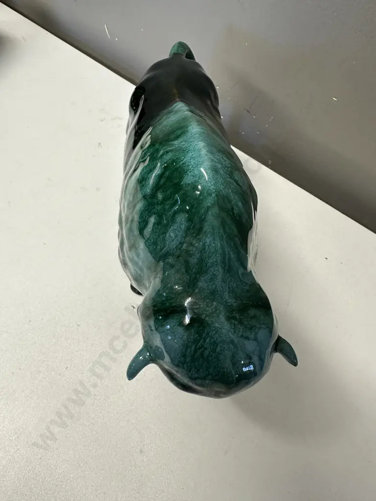 Vintage Blue Mountain Pottery Green Drip Glaze Pottery Buffalo, 19 x 30cm Image 1++