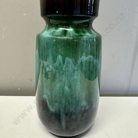 Vintage Blue Mountain Pottery Green & Blue Drip Glaze Pottery Vase, H21cm