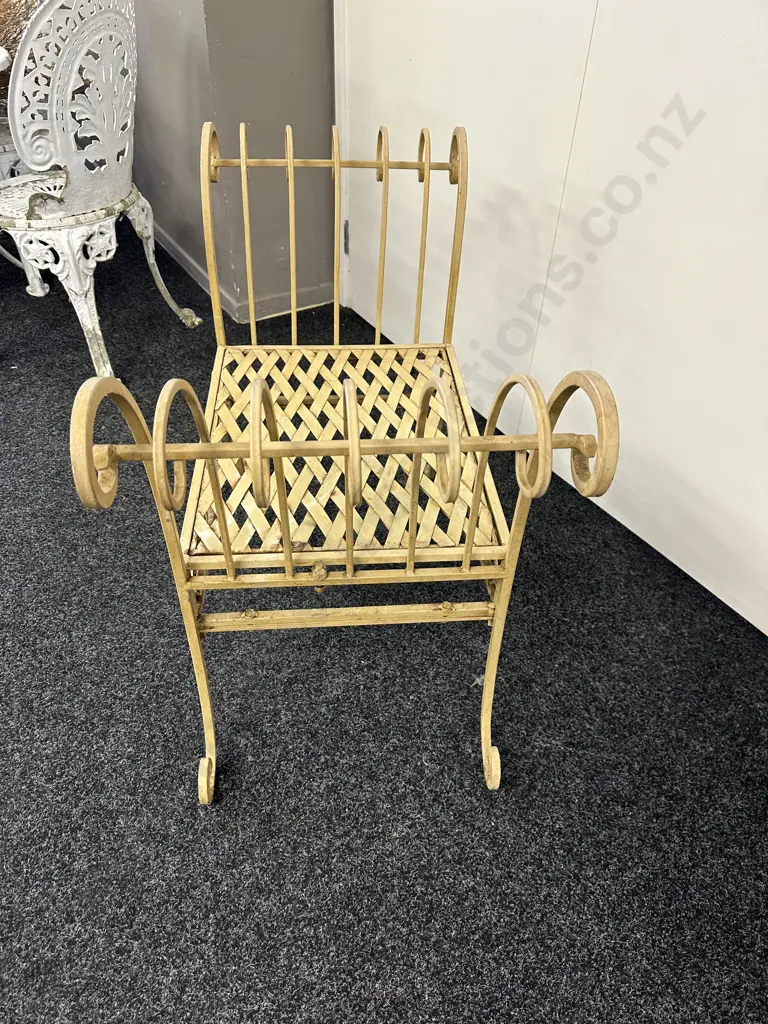 Antique Cream Painted French Style Stool, H70 W92 D43cm Image 1++