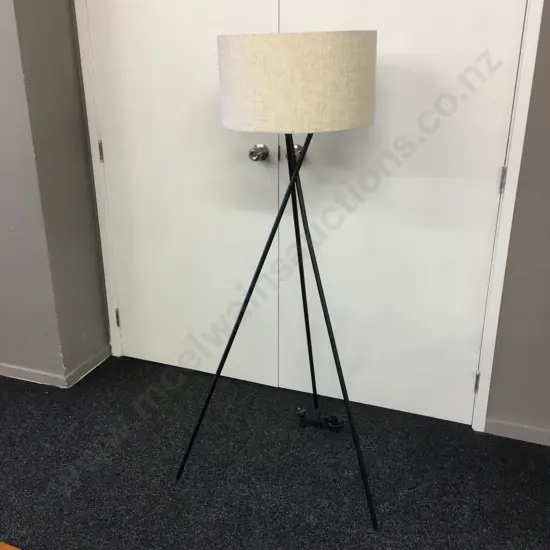 Tripod Floor Lamp With Linen Look Shade, H150cm