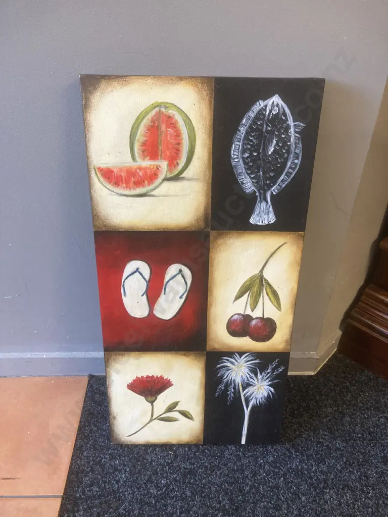 Summers' Icons by Lyndy Wilson 06, Acrylic On Canvas, (1 & 2 Only From A Set of 3), 61 x 30.5 Image 1++