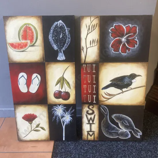 Summers' Icons by Lyndy Wilson 06, Acrylic On Canvas, (1 & 2 Only From A Set of 3), 61 x 30.5