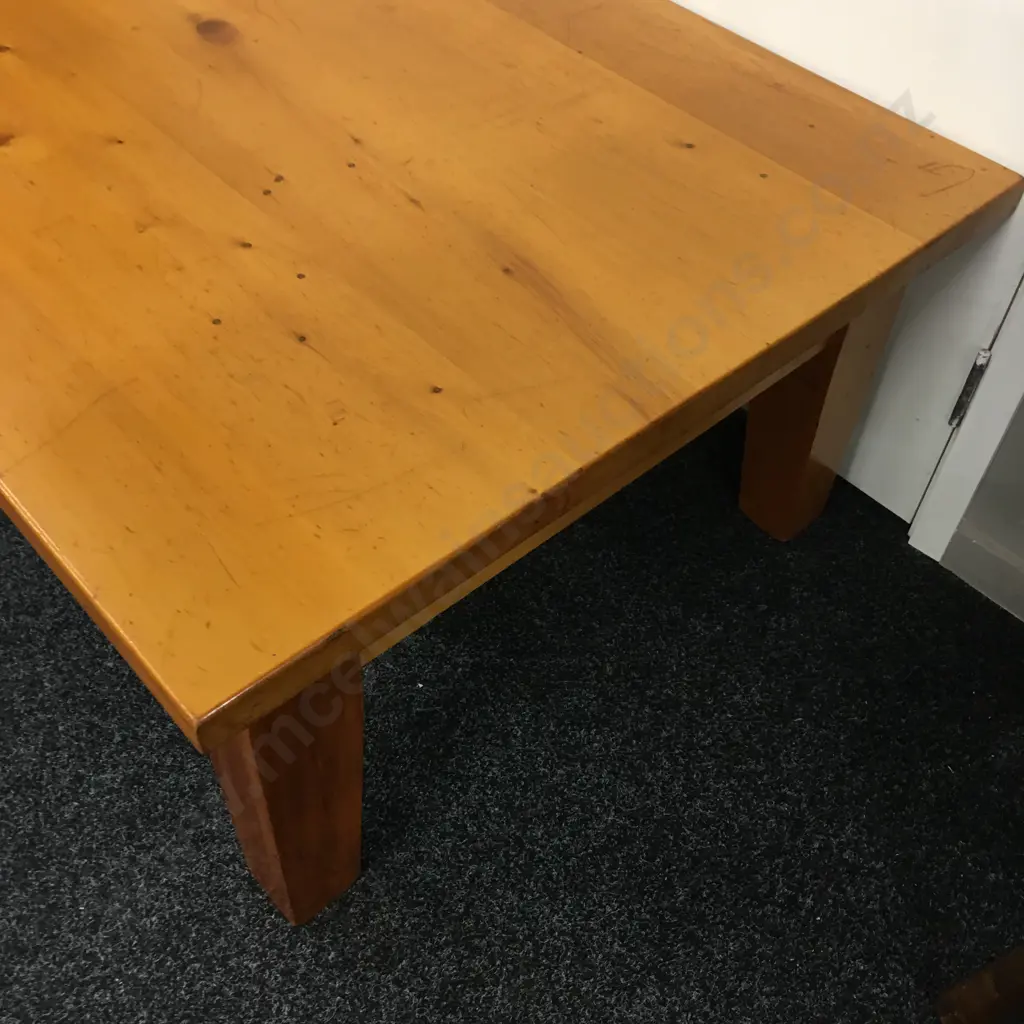 Recycled Rimu Coffee Table Ex Christchurch Earthquake, Single Drawer, H44 W120 D80cm Image 1++