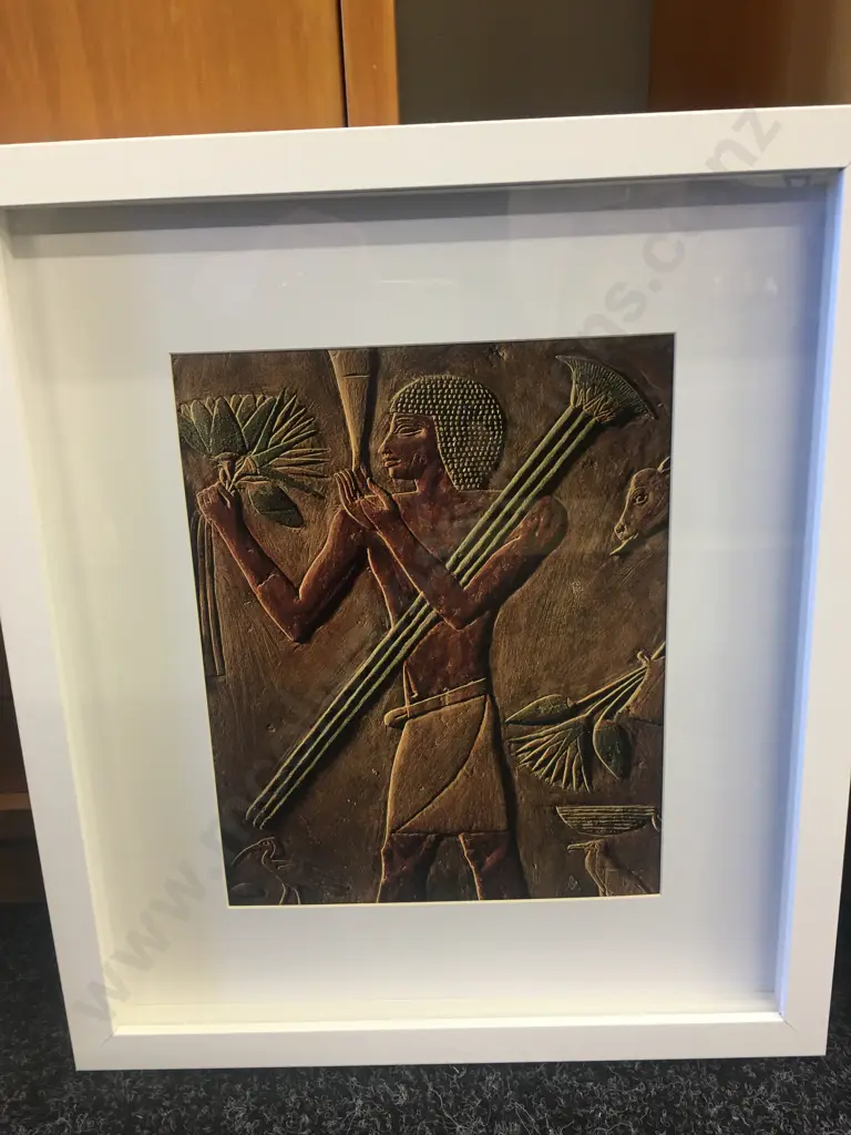 Three Egyptian Themed Artworks White Framed Image 1++