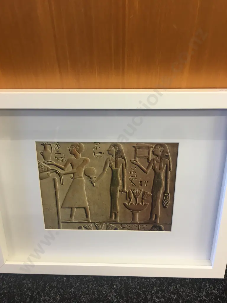Three Egyptian Themed Artworks White Framed Image 1++