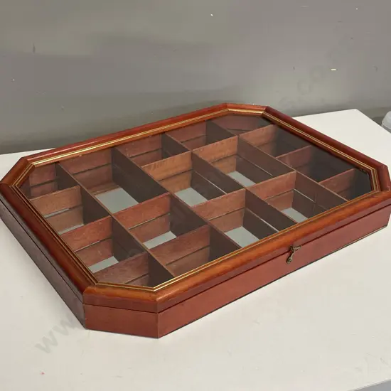 Wooden framed, Mirror backed Jewellery Display Box 42 x 32cm