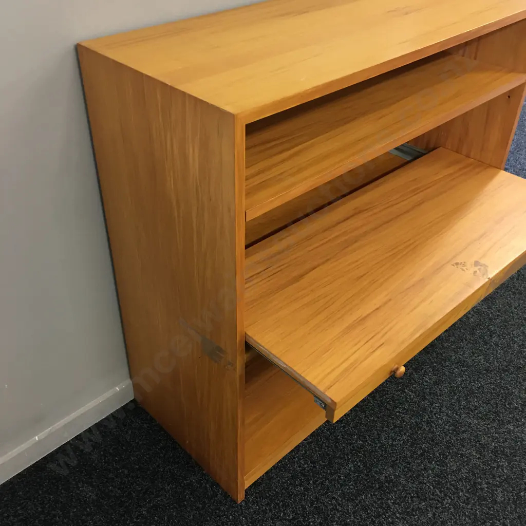 Danske Mobler Rimu Effect Shelf Unit / Bookcase With LP Storage, H87 W89 D38cm Image 1++