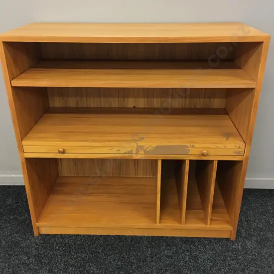 Danske Mobler Rimu Effect Shelf Unit / Bookcase With LP Storage, H87 W89 D38cm