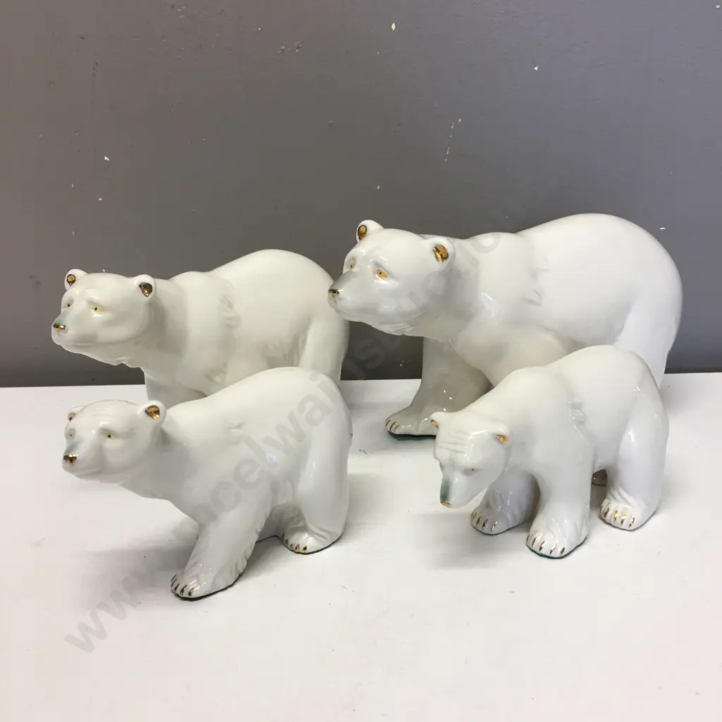 Ceramic Polar Bears With Gold Detail  Image 1++