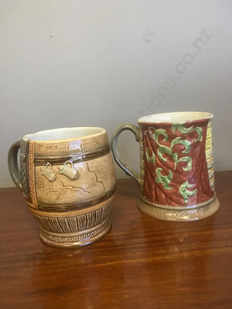 Beswick England Merry Wives Of Windsor Mug 1127 & Hamlet Mug 1147 Image 1++