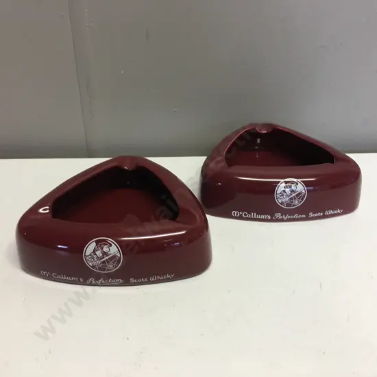 Vintage McCallums Perfection Scots Whisky Wade Ashtrays x 2