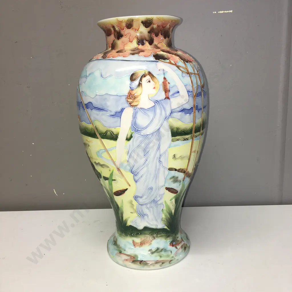Vase, Relief Detail Girl With Fish, H37cm Image 1++