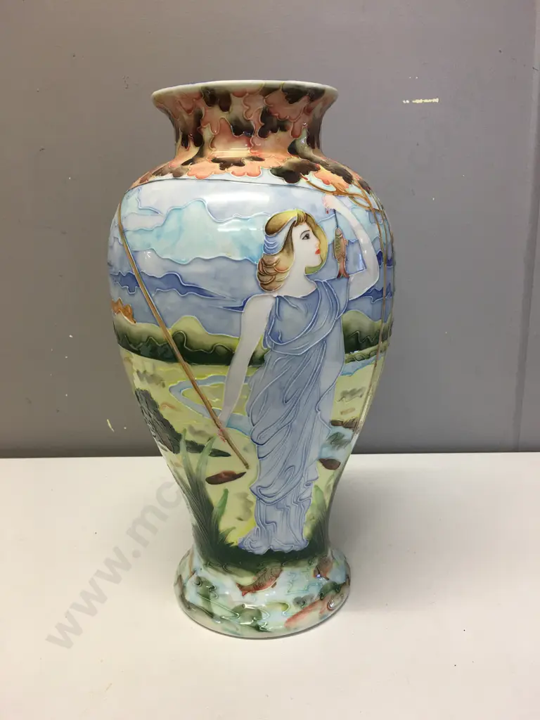 Vase, Relief Detail Girl With Fish, H37cm Image 1++