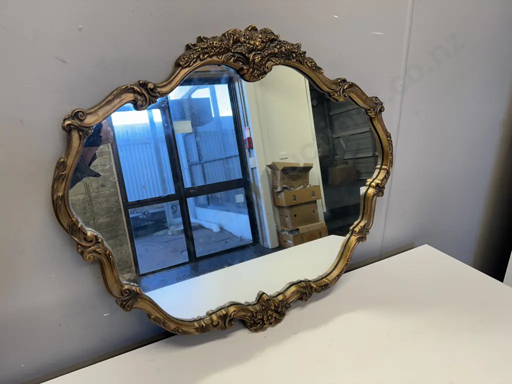 Vintage Ornate Gilt Framed Wall Mirror, 55 x 66cm Image 1++
