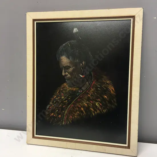 Vintage Cream Framed Artwork 44x36cm.