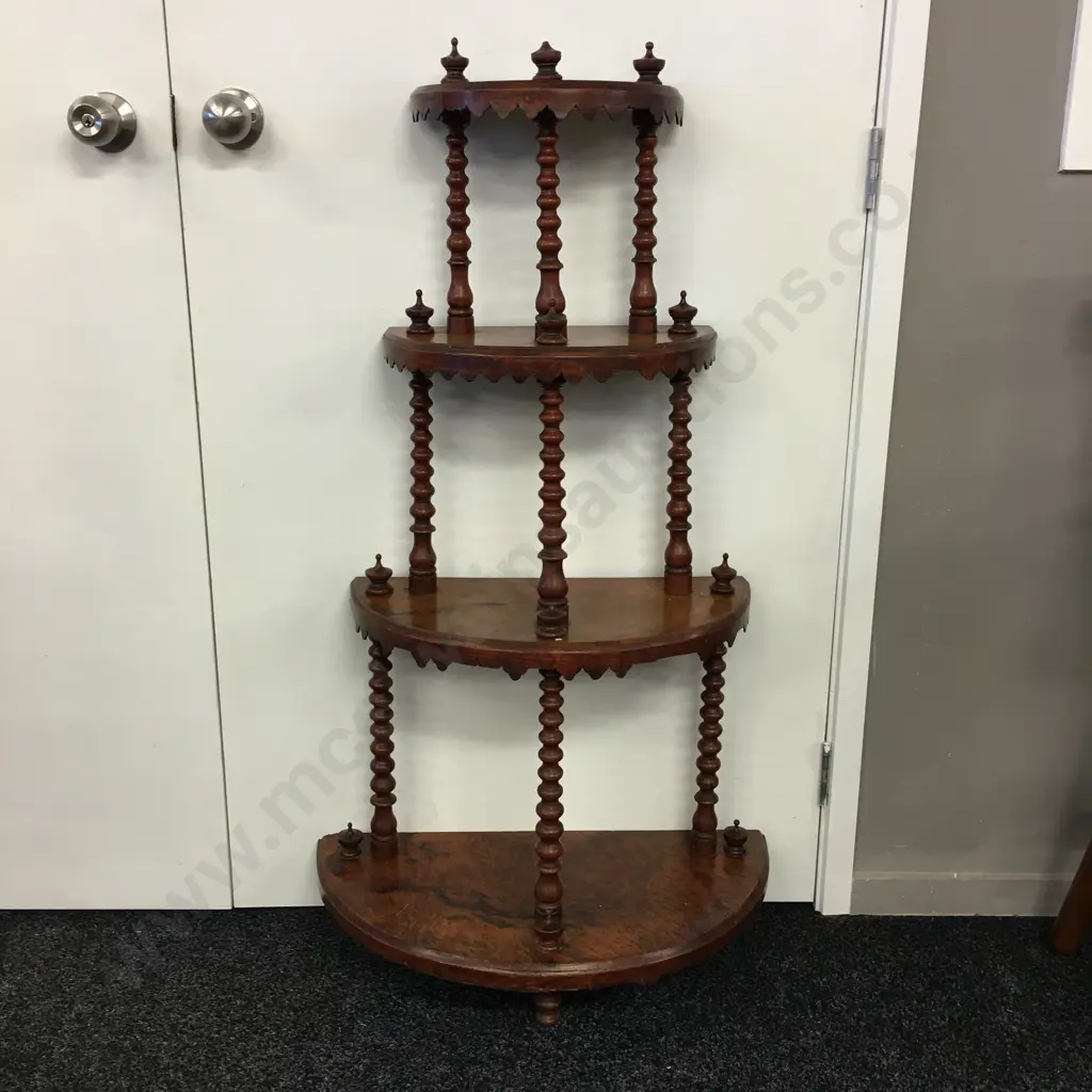 Victorian Walnut Barley Twist 4 Tier Whatnot, H100 W62 D32cm Image 1++