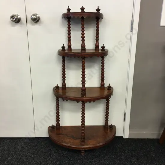 Victorian Walnut Barley Twist 4 Tier Whatnot, H100 W62 D32cm