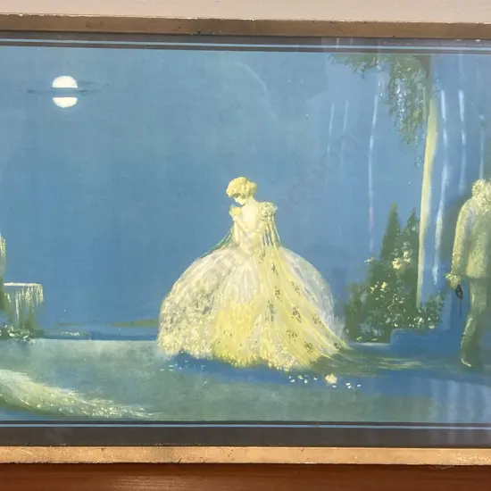 Vintage Art Deco Marygold Tsanya "Roses Of Destiny" Print Framed Behind Glass, 1920's, 30 x 50cm