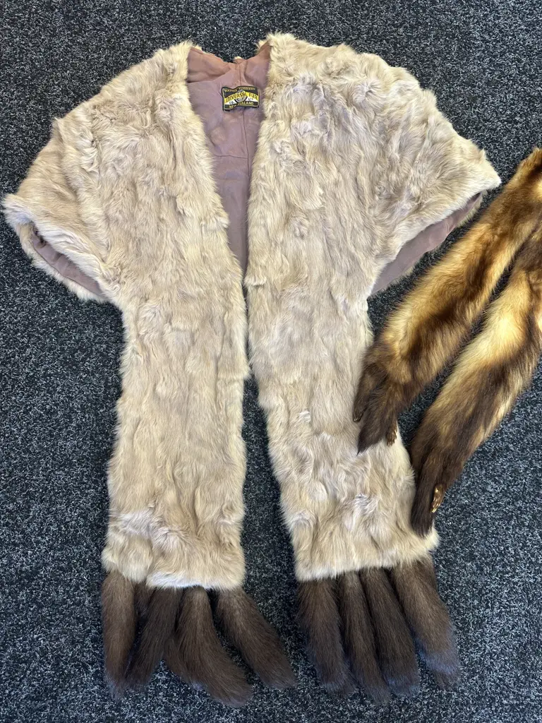 Vintage Fur Stole New Zealand Master Furriers Universal Fur With Ferret Fur Accessories Image 1++