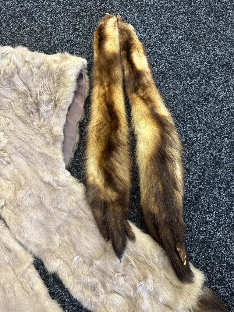 Vintage Fur Stole New Zealand Master Furriers Universal Fur With Ferret Fur Accessories Image 1++