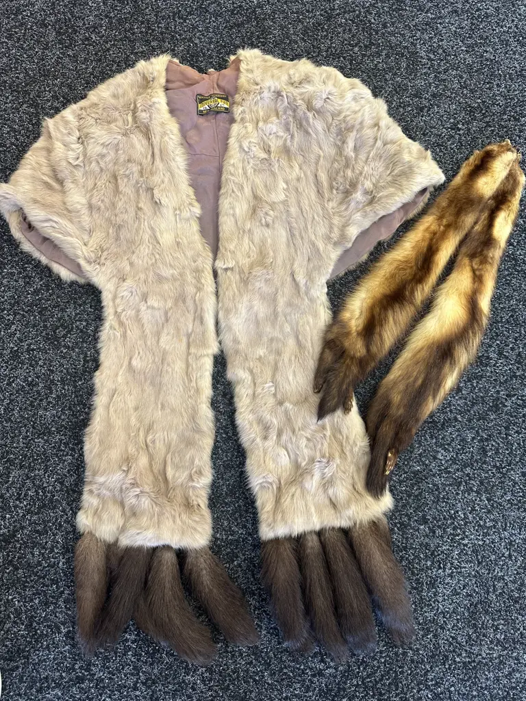 Vintage Fur Stole New Zealand Master Furriers Universal Fur With Ferret Fur Accessories Image 1++