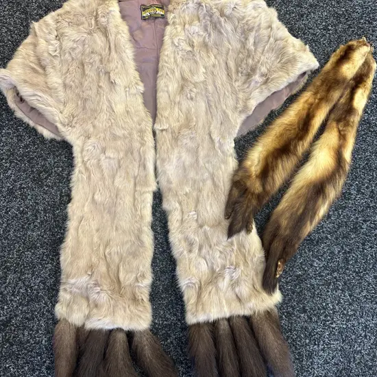 Vintage Fur Stole New Zealand Master Furriers Universal Fur With Ferret Fur Accessories