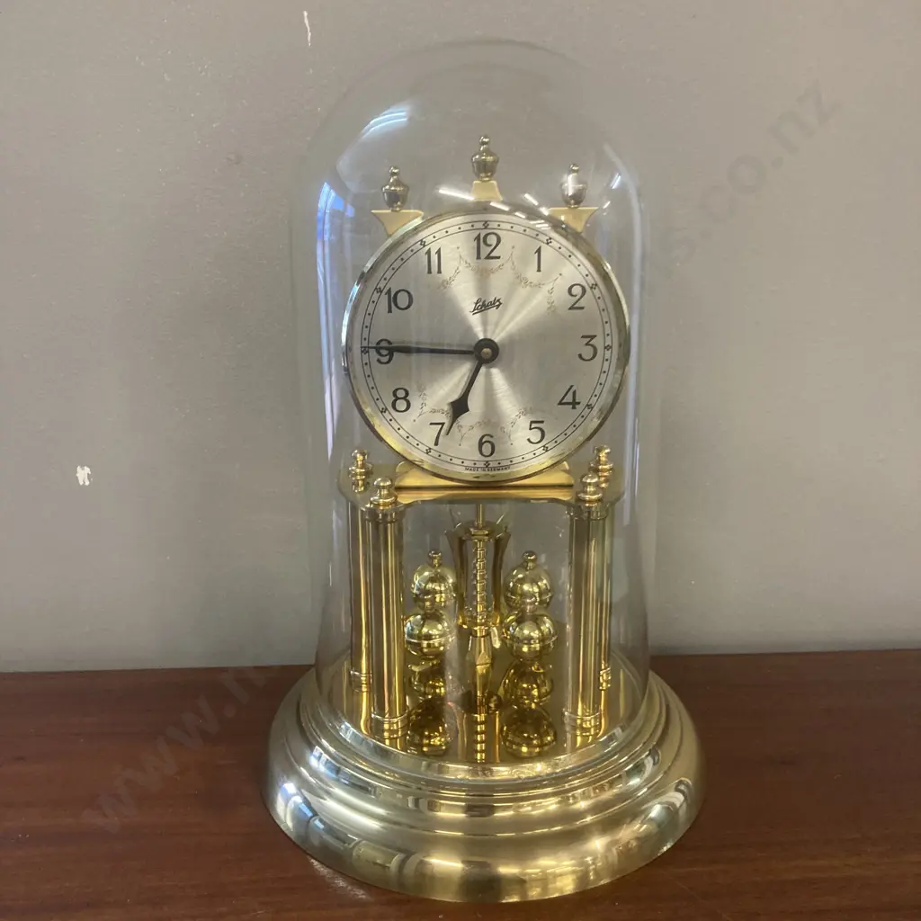 Mid Century West German Schatz "Royal" Electronic 400 Day Clock With Glass Dome & Original Instructions, H30cm Image 1++