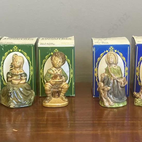 Vintage Wade England Large Nursery Favourites Porcelain Figurine Set of 7 of 24 In Original Boxes, 7.5cm