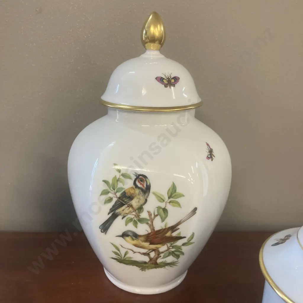 Kaiser West Germany Tiergarten Porcelain Bird Lidded Ginger Jar & 2 Lidded Containers Image 1++