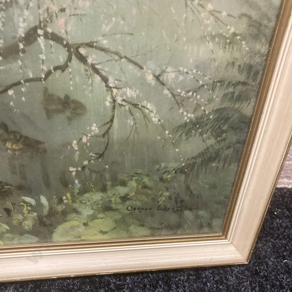 Vintage 1950s Vernon Ward 'Lakeside In Spring' Print Framed With Glass, 57 x 68cm Image 1++