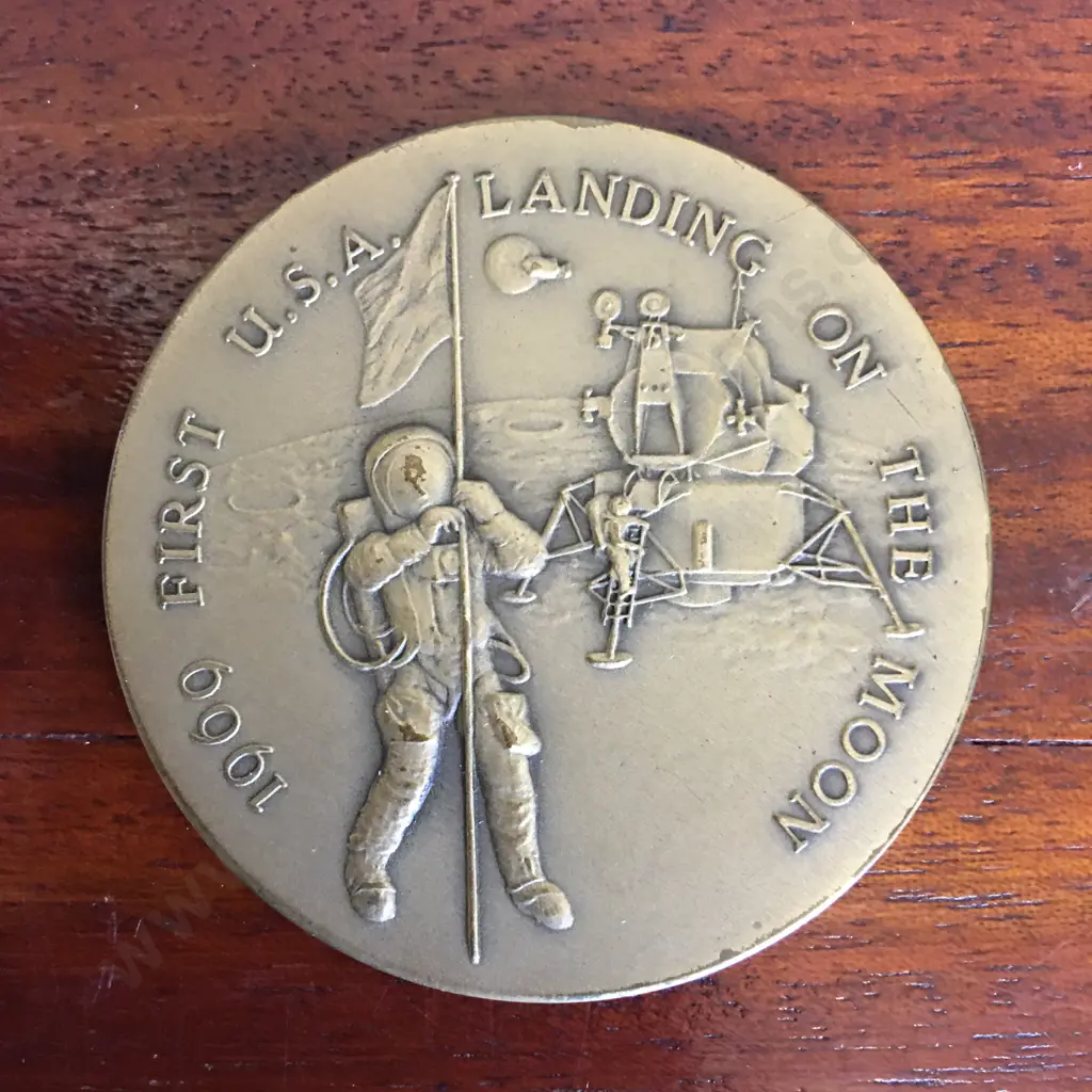 Apollo X1 1969 First USA Landing On The Moon Medal 50mm. Image 1++