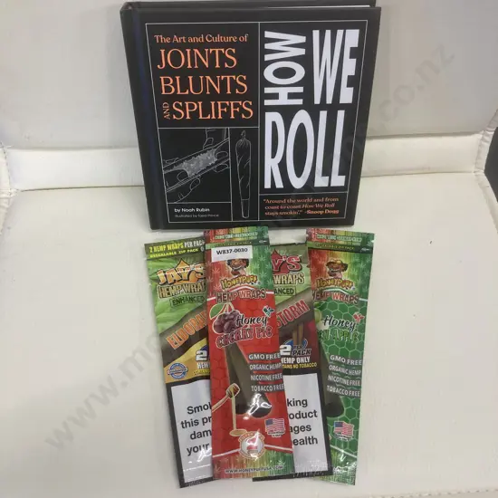 How We Roll The Art and Culture of Joints, Blunts, and Spliffs by Noah Rubin, & 4 Packs of Hemp Wraps