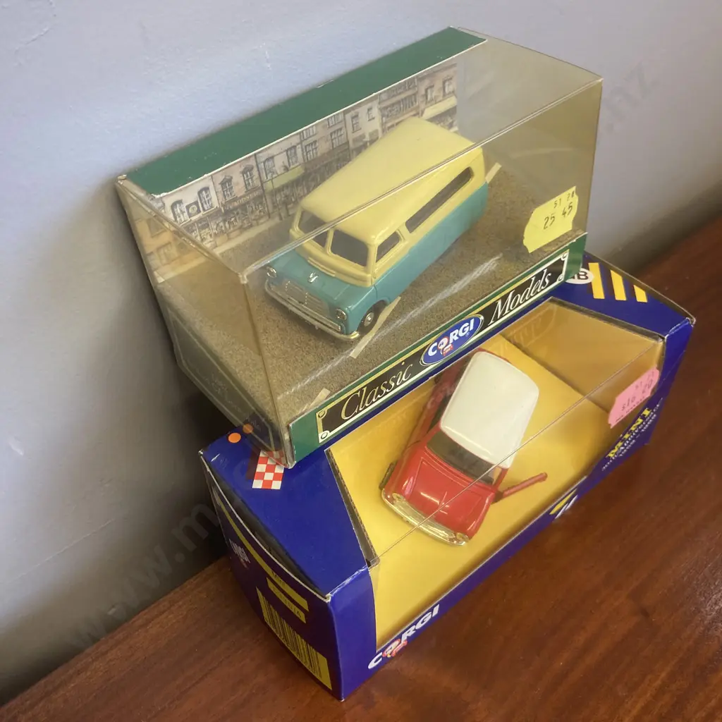 Vintage Corgi 1/36 Scale Mini 30th Anniversary 1959-1989 Flame C330/4  & Corgi Classic Models Bedford CA Dormobile D982 Image 1++