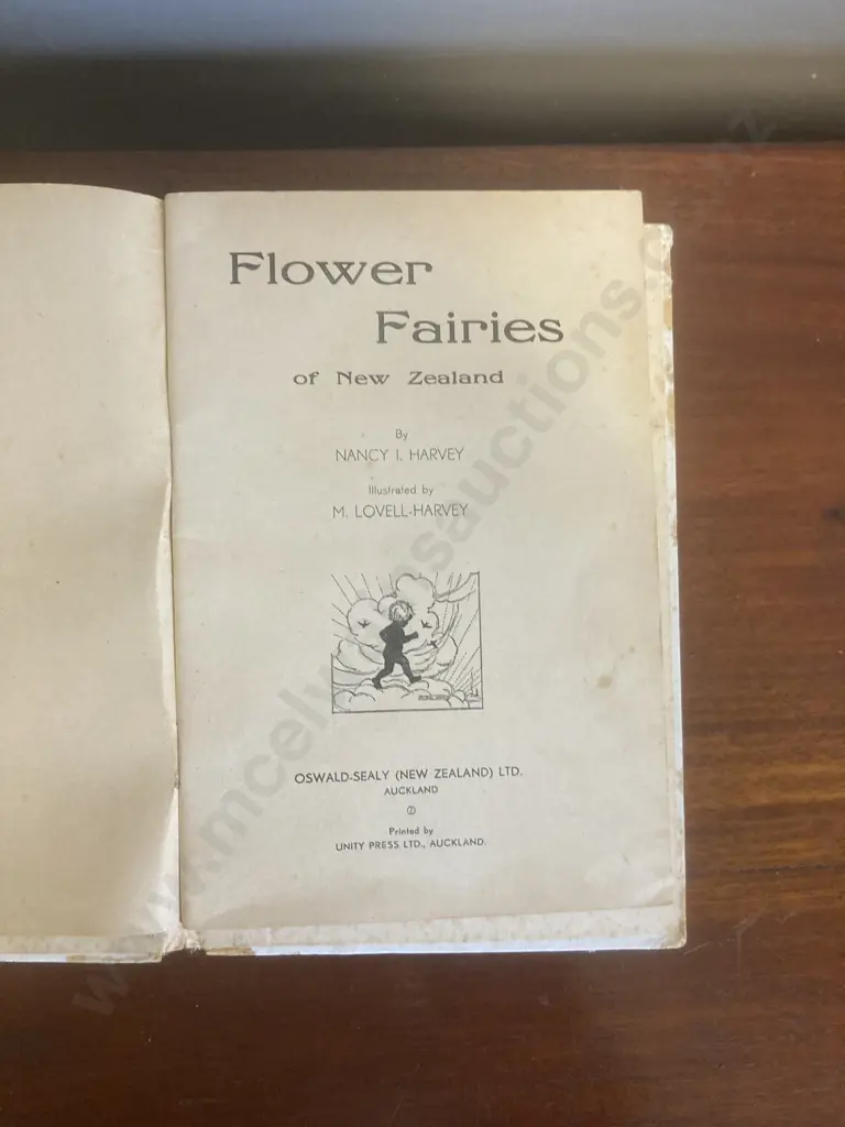 Rare Flower Fairies of New Zealand by Nancy Harvey, llustrated by M. Lovell-Harvey, 1946 First Edition Hardcover Image 1++