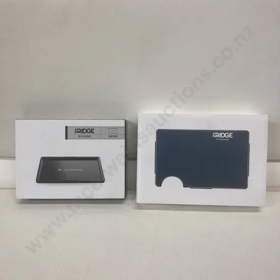 Ridge Titanium - Matte Cobalt (Money Clip) RFID-blocking Minimalist Wallet With a Ridge Aluminium Coin Tray