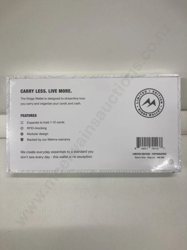 Ridge Limited Edition - Topographic RFID-blocking Minimalist Wallet Image 1++