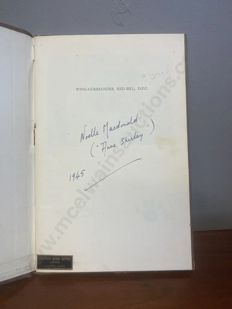 Wing-Commander Red-Bill D.F.C by Anne Shirley, Signed First Edition, Published by Oswald-Sealy, 1944 Image 1++