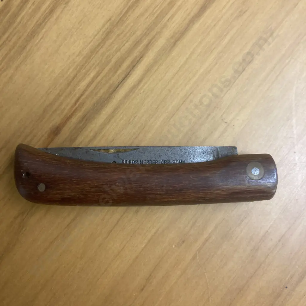 Vintage Friedr. Herder Abr Sohn Spade Solingen German Pocket Knife, & Richards Sheffield England Double Bladed Pen Knife Image 1++