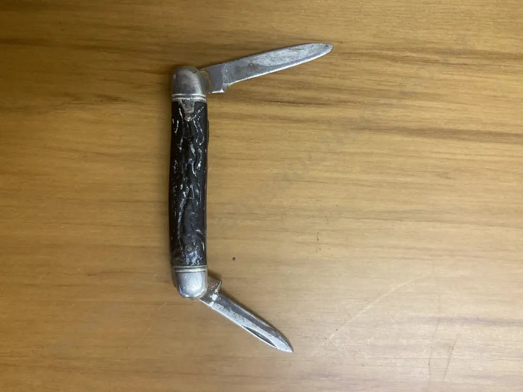 Vintage Friedr. Herder Abr Sohn Spade Solingen German Pocket Knife, & Richards Sheffield England Double Bladed Pen Knife Image 1++