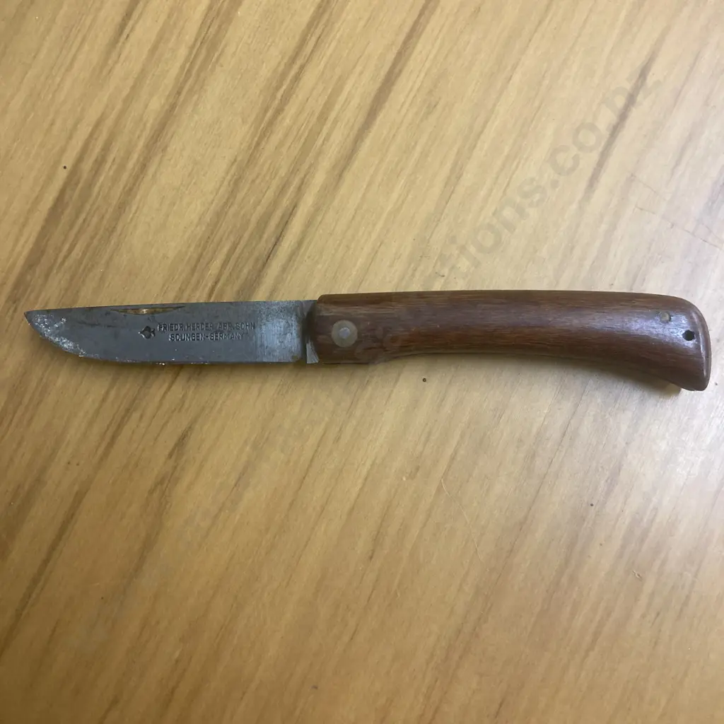 Vintage Friedr. Herder Abr Sohn Spade Solingen German Pocket Knife, & Richards Sheffield England Double Bladed Pen Knife Image 1++