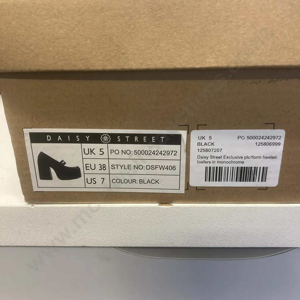 New Daisy Street Exclusive Platform Heeled Loafers In Monochrome, Sz UK5, EU38, Black Image 1++