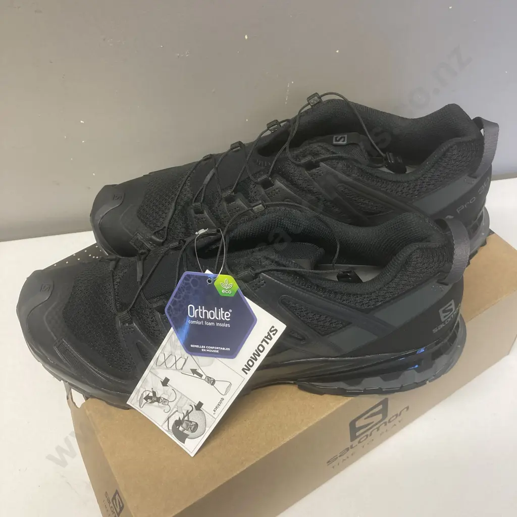 New Salomon Mens XA PRO 3D V8 Multisport Shoes, Black / Black / Magnet, Sz UK12.5, EUR 48 Image 1++