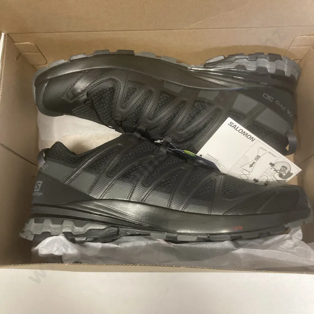 New Salomon Mens XA PRO 3D V8 Multisport Shoes, Black / Black / Magnet, Sz UK12.5, EUR 48 Image 1++