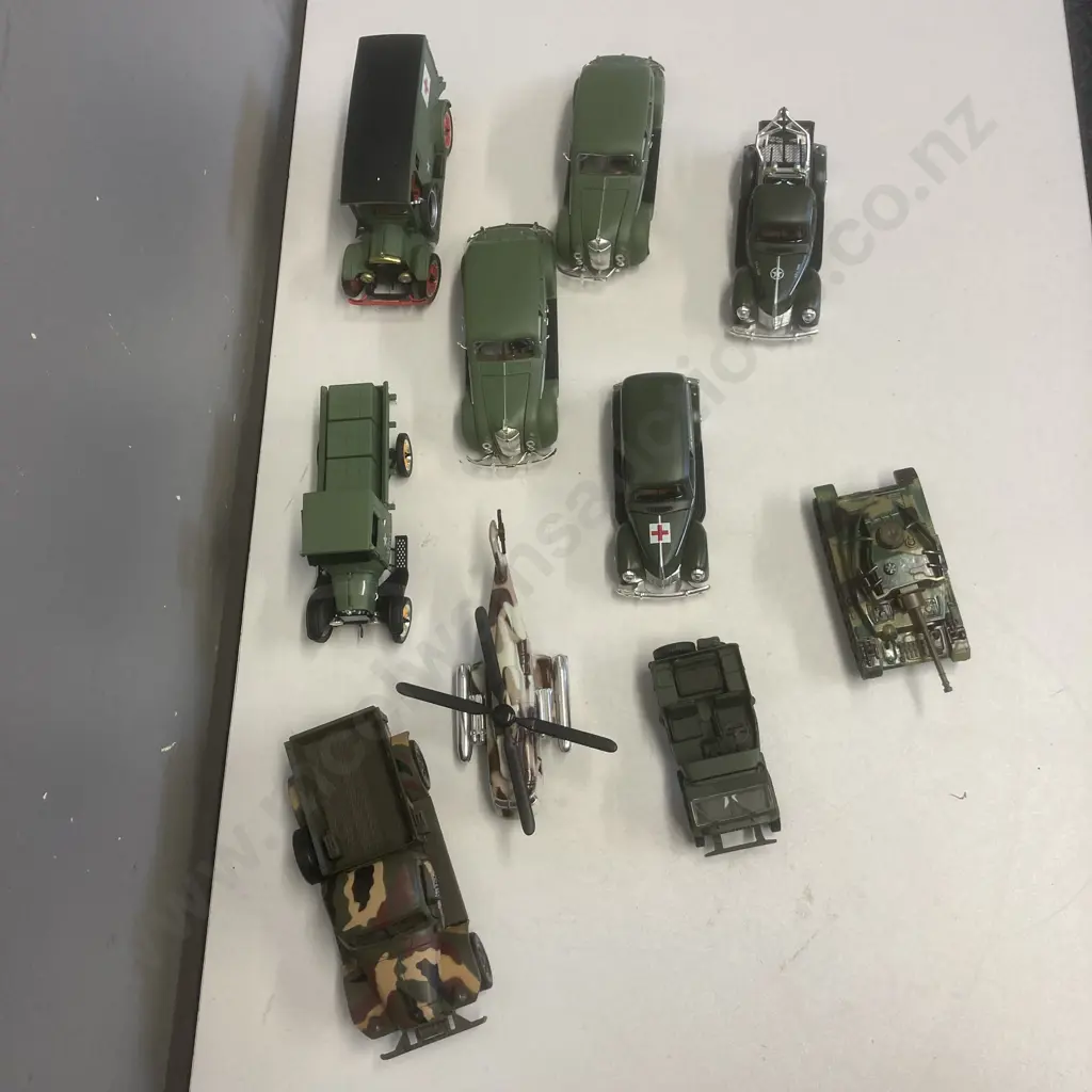 Lot of Model Vehicles, Helicopter, Tank Etc - US Army & Camouflage Etc Image 1++