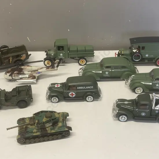 Lot of Model Vehicles, Helicopter, Tank Etc - US Army & Camouflage Etc