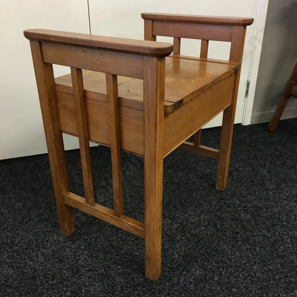 Art Deco Rimu Piano Stool With Hinged Seat & Music Storage, 64 x 57cm Image 1++