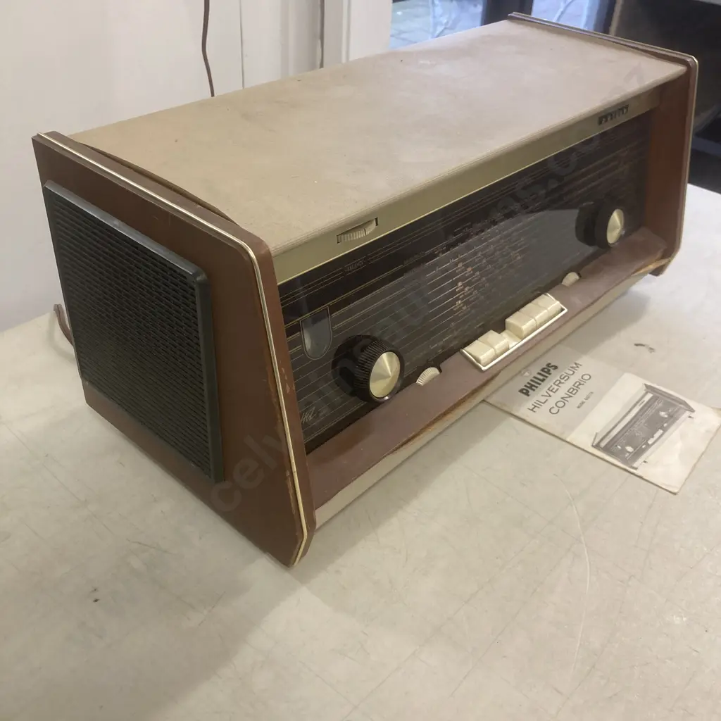 Vintage Philips Hilversum Conbrio Radio, Model B5Z17A (1961) With Instruction Manual, Good Working Order Image 1++