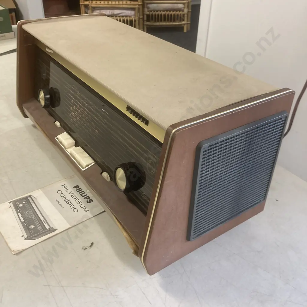 Vintage Philips Hilversum Conbrio Radio, Model B5Z17A (1961) With Instruction Manual, Good Working Order Image 1++