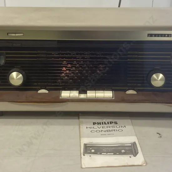 Vintage Philips Hilversum Conbrio Radio, Model B5Z17A (1961) With Instruction Manual, Good Working Order